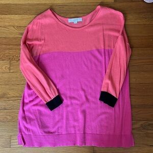 Ann Taylor loft pink and coral summer sweater